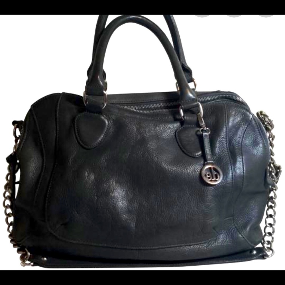 Audrey Brooke Large Soft Leather Black Satchel